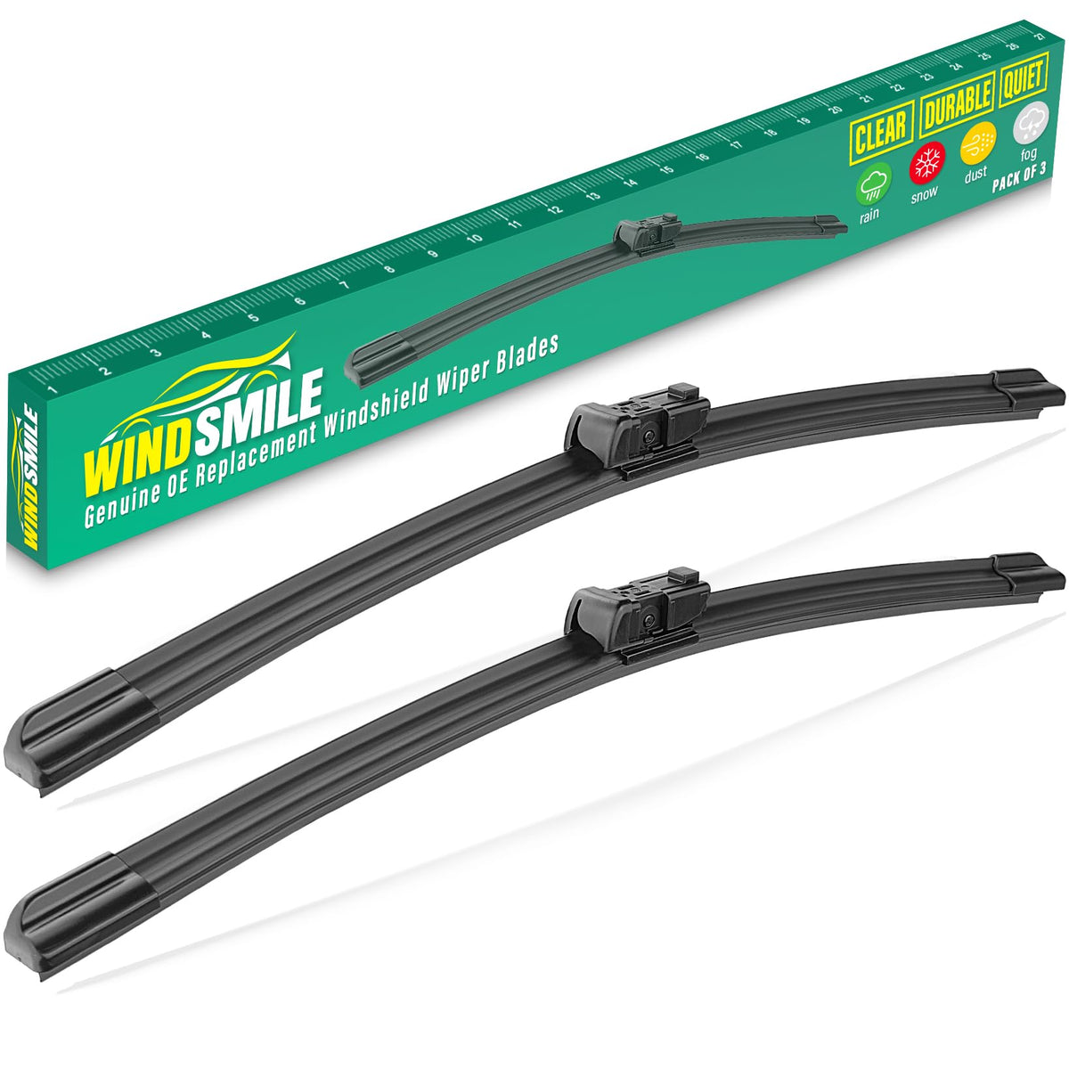 WINDSMILE 22-inch wiper blade close-up con goma AAA para wiping silencioso