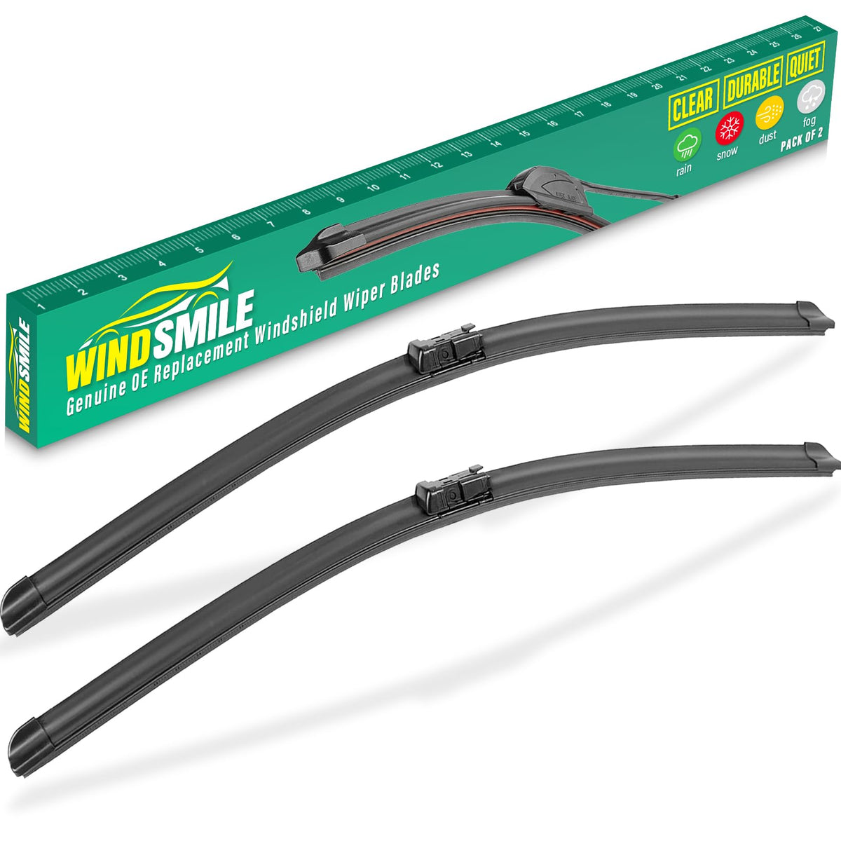 WINDSMILE 24in front wiper blades pack-2 for Buick Enclave ensuring smooth wipe