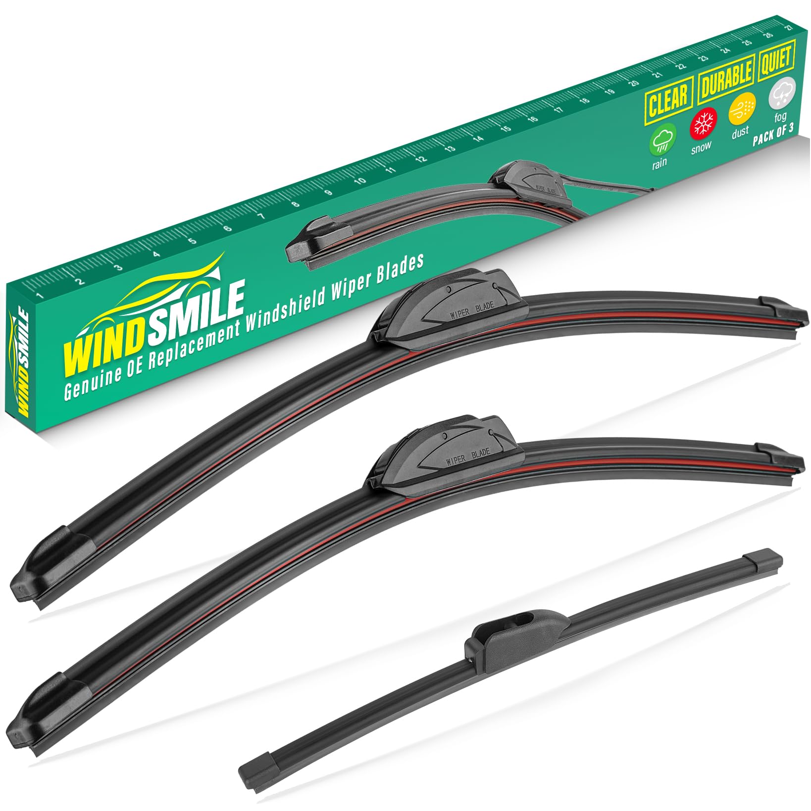 WINDSMILE 24in front wiper blade for Kia Soul delivers streak-free rain visibility