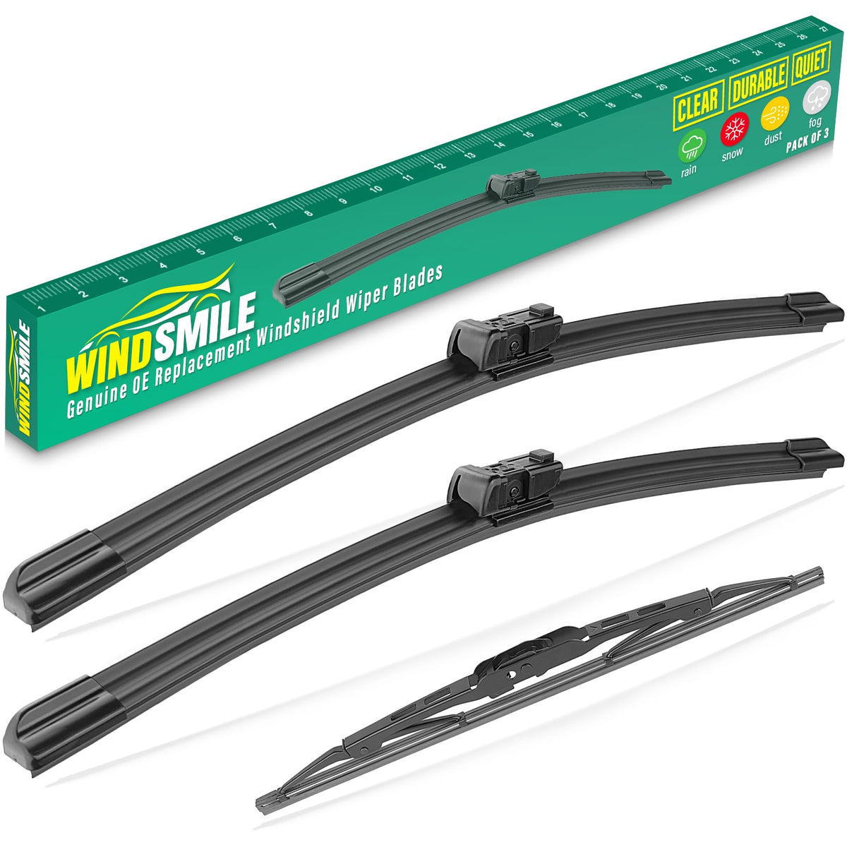 WINDSMILE 26-inch front wiper blade for clear rain visibility