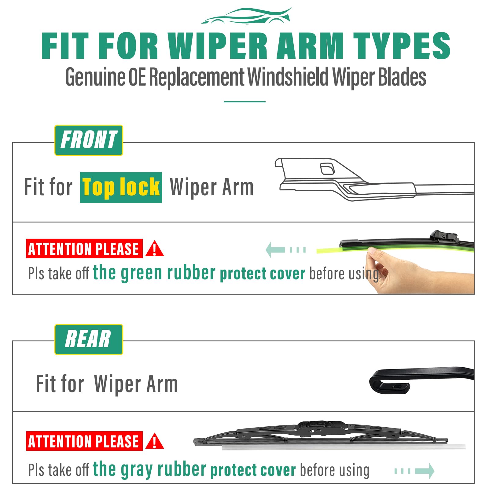 WINDSMILE 3-pack wipers for convenient replacement across vehicles