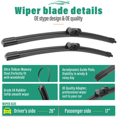 WINDSMILE Cadillac SRX 12inch rear wiper blade for reliable rear visibility