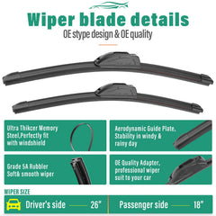 WINDSMILE Cherokee 14-inch rear wiper blade enhancing rear visibility