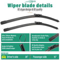 WINDSMILE 11-inch rear wiper blade for Chevrolet Sonic delivers streak-free wipe