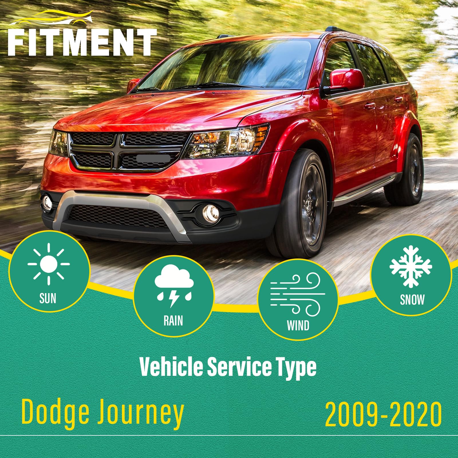 WINDSMILE Dodge Journey front 19-inch wiper blade delivers precise contact for clean passenger-side visibility.