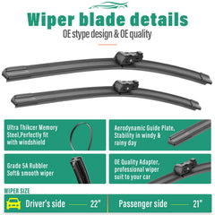 WINDSMILE easy-install front wiper blades require no adapters
