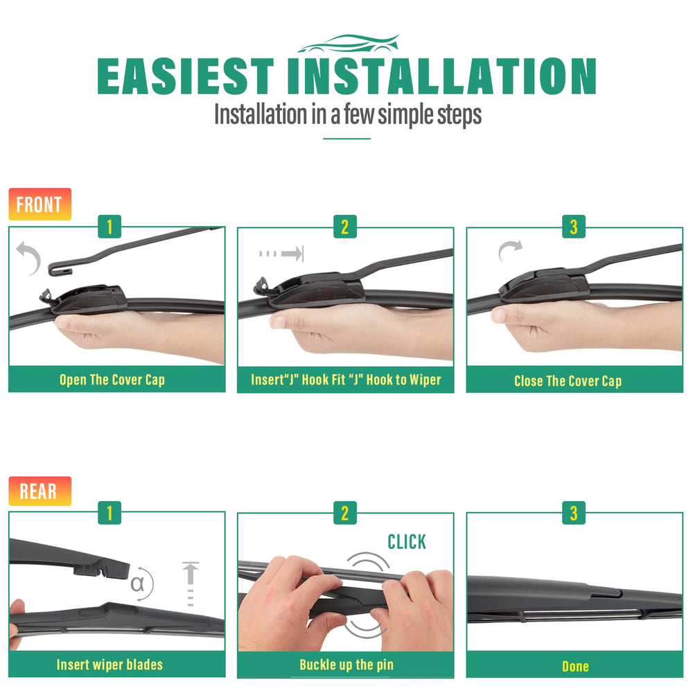 WINDSMILE easy-installation wiper blades for quick replacement without adapters