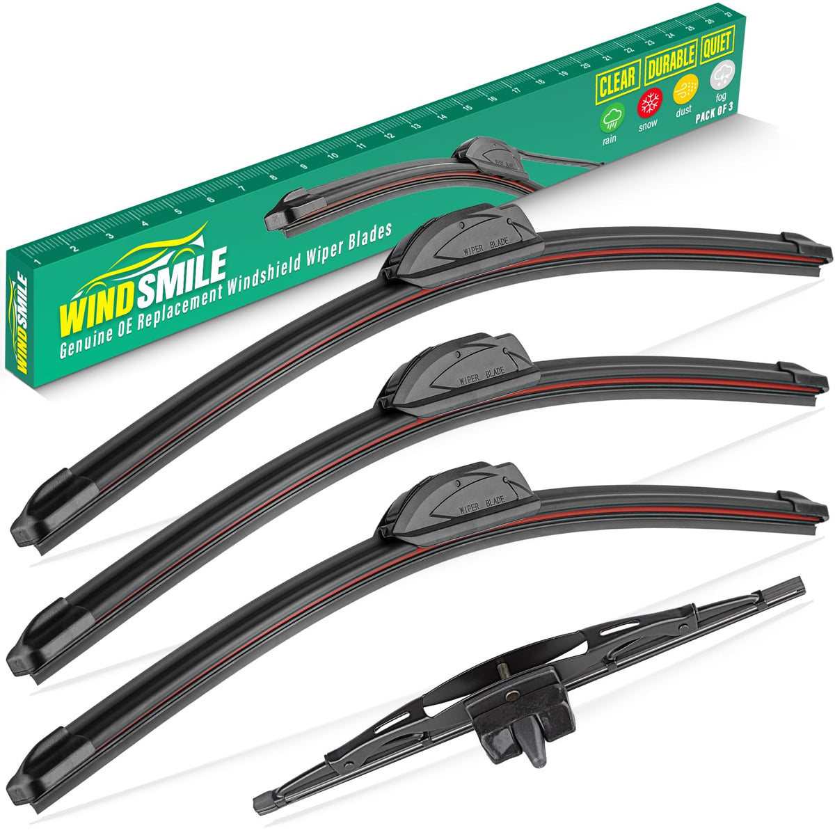 WINDSMILE FJ Cruiser front 16-inch blade for streak-free visibility.