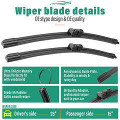 WINDSMILE Ford Fiesta 12-inch rear wiper blade improves rear visibility