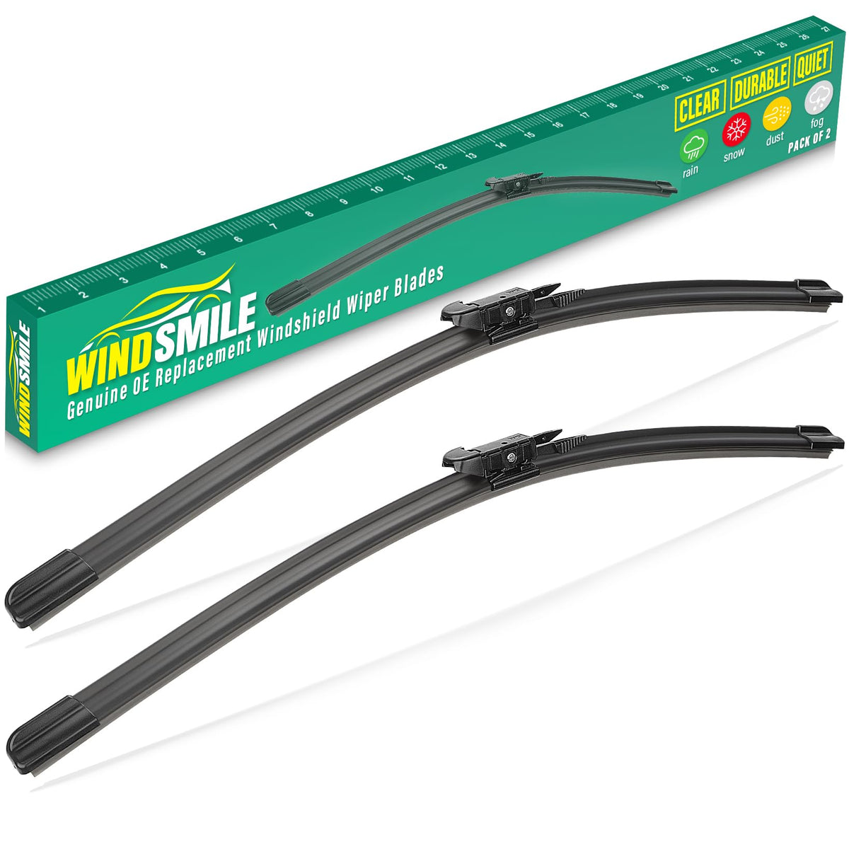 WINDSMILE Ford Fusion 28-inch front wipers for rain-clear visibility and smooth wiping.