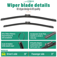 WINDSMILE front wiper blades pack of 2 for easy replacement.