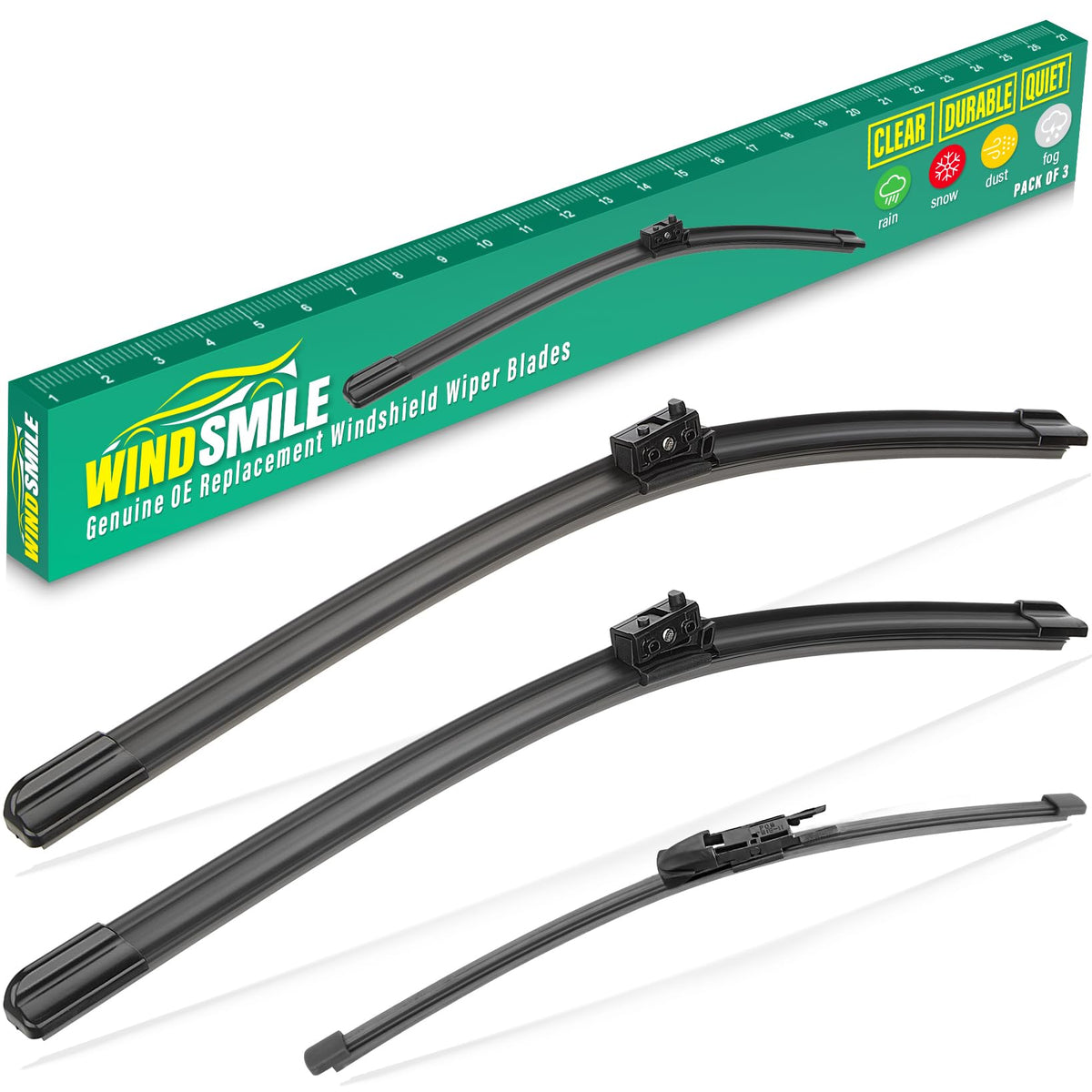 WINDSMILE GLC front 22in wiper blades for streak-free visibility.