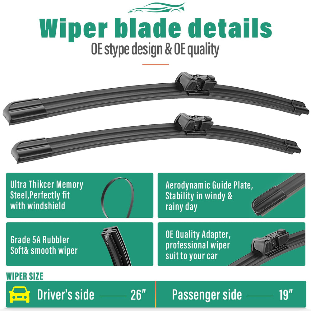WINDSMILE Jaguar F-Pace 12inch rear wiper blade in damp conditions.