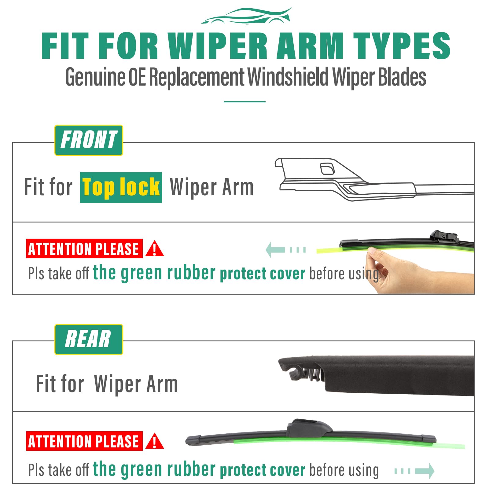 WINDSMILE 3-pack includes 26, 19, 12 inch blades for complete coverage.