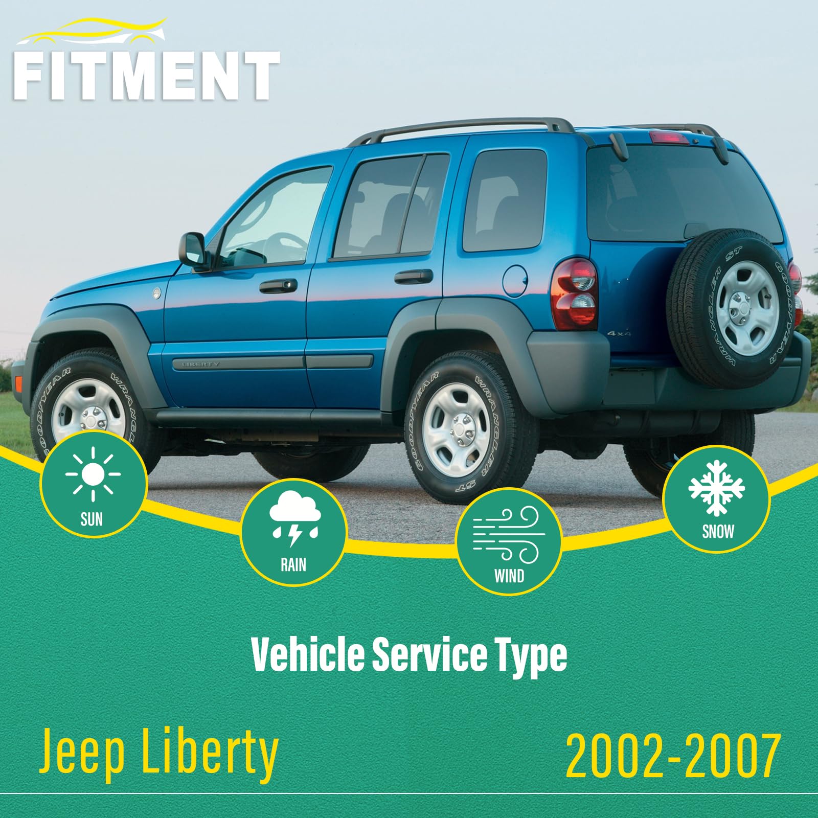 WINDSMILE Jeep Liberty front wiper 19-inch right in use for streak-free wiping