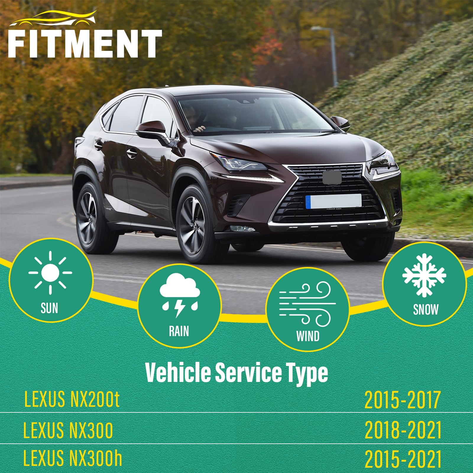 WINDSMILE Lexus NX 16-inch front blade ensures precise glass contact.
