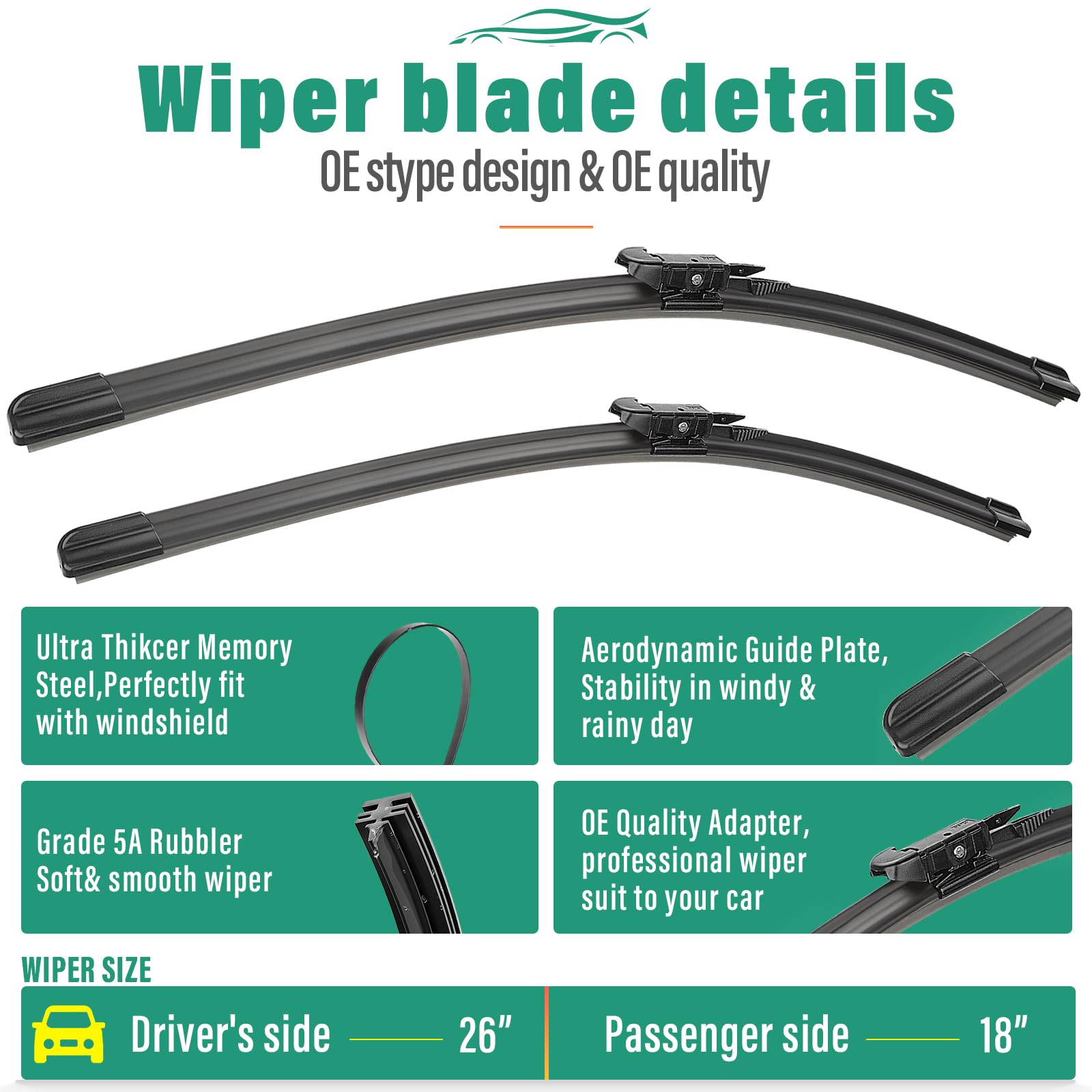WINDSMILE 11-inch rear wiper blade on Corsair improves rear window visibility