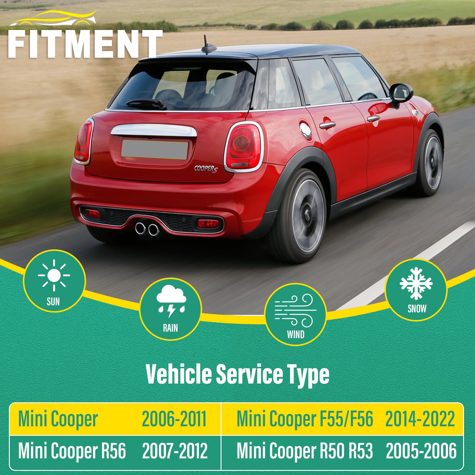 WINDSMILE Mini Cooper wiper front 18inch for efficient rain removal