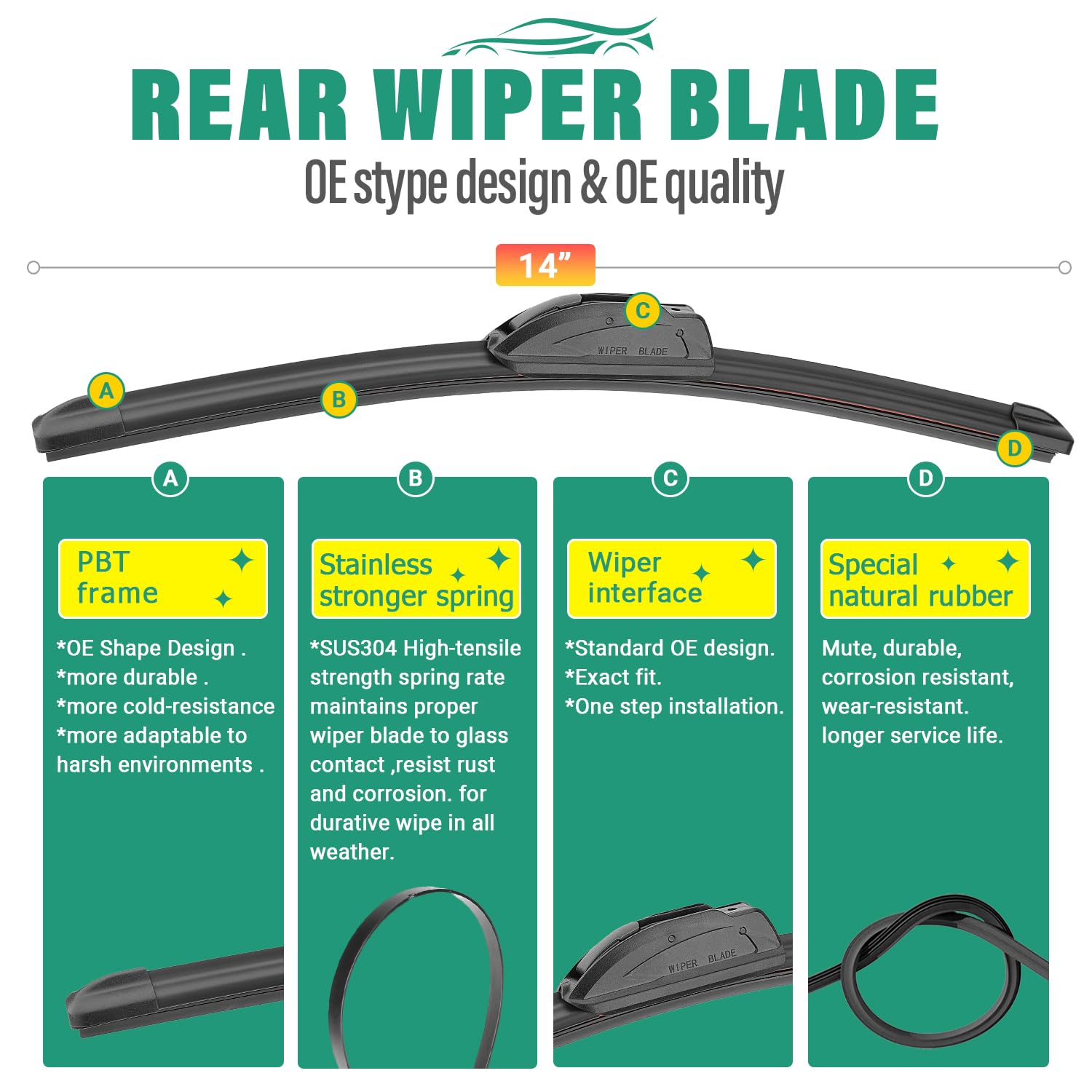 WINDSMILE pack of 3 wipers shows OEM-quality all-weather replacement