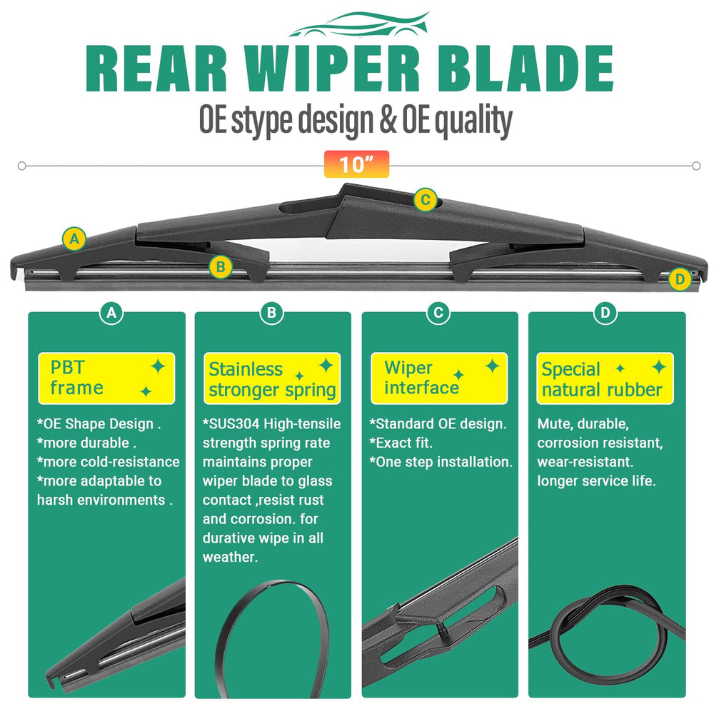 WINDSMILE pack of 3 all-weather wipers for quick replacement