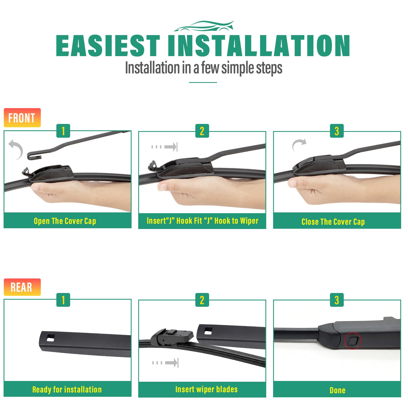 WINDSMILE 3 pack provides front and rear blades for Hyundai Santa Fe