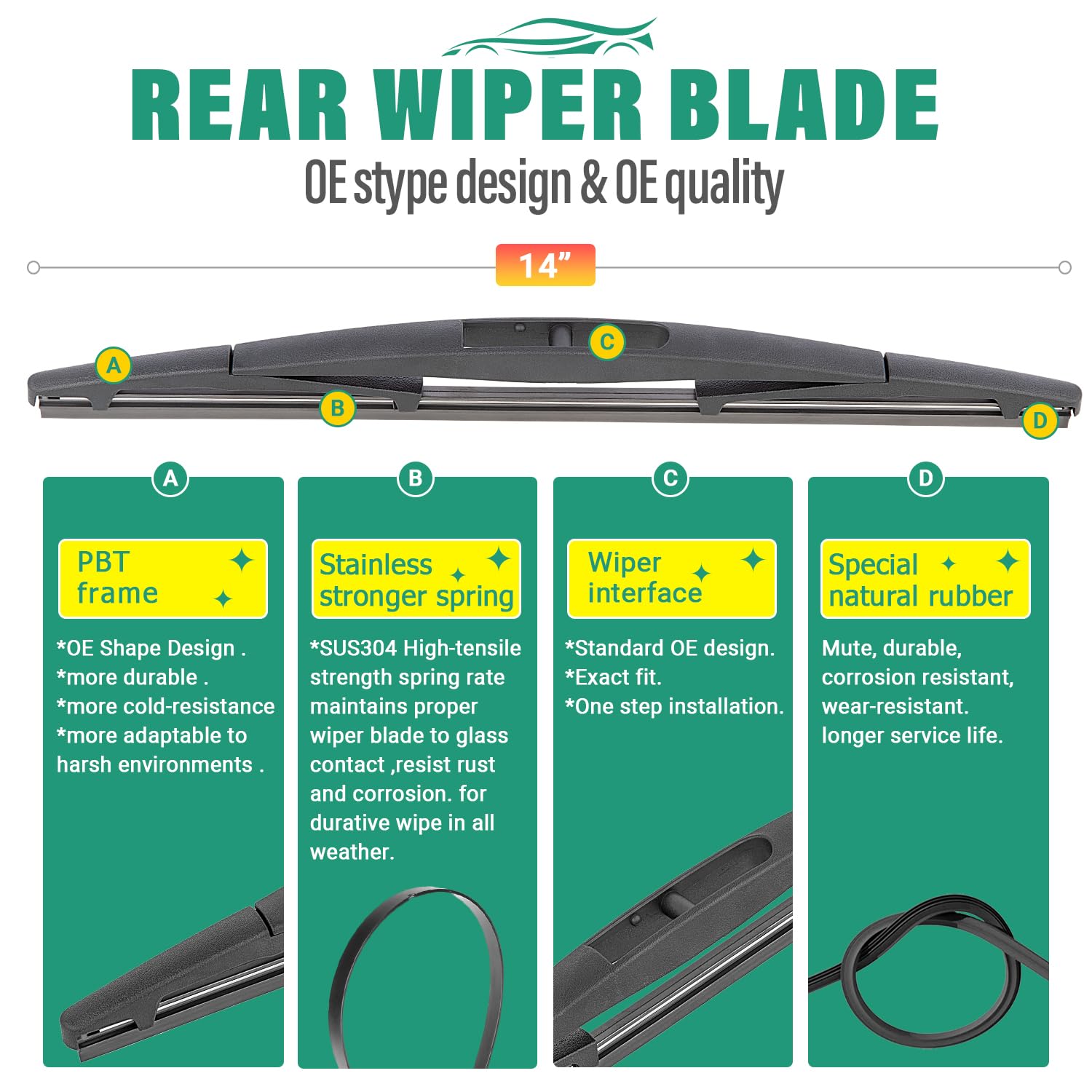 WINDSMILE pack3 wiper blades box highlighting OEM quality.