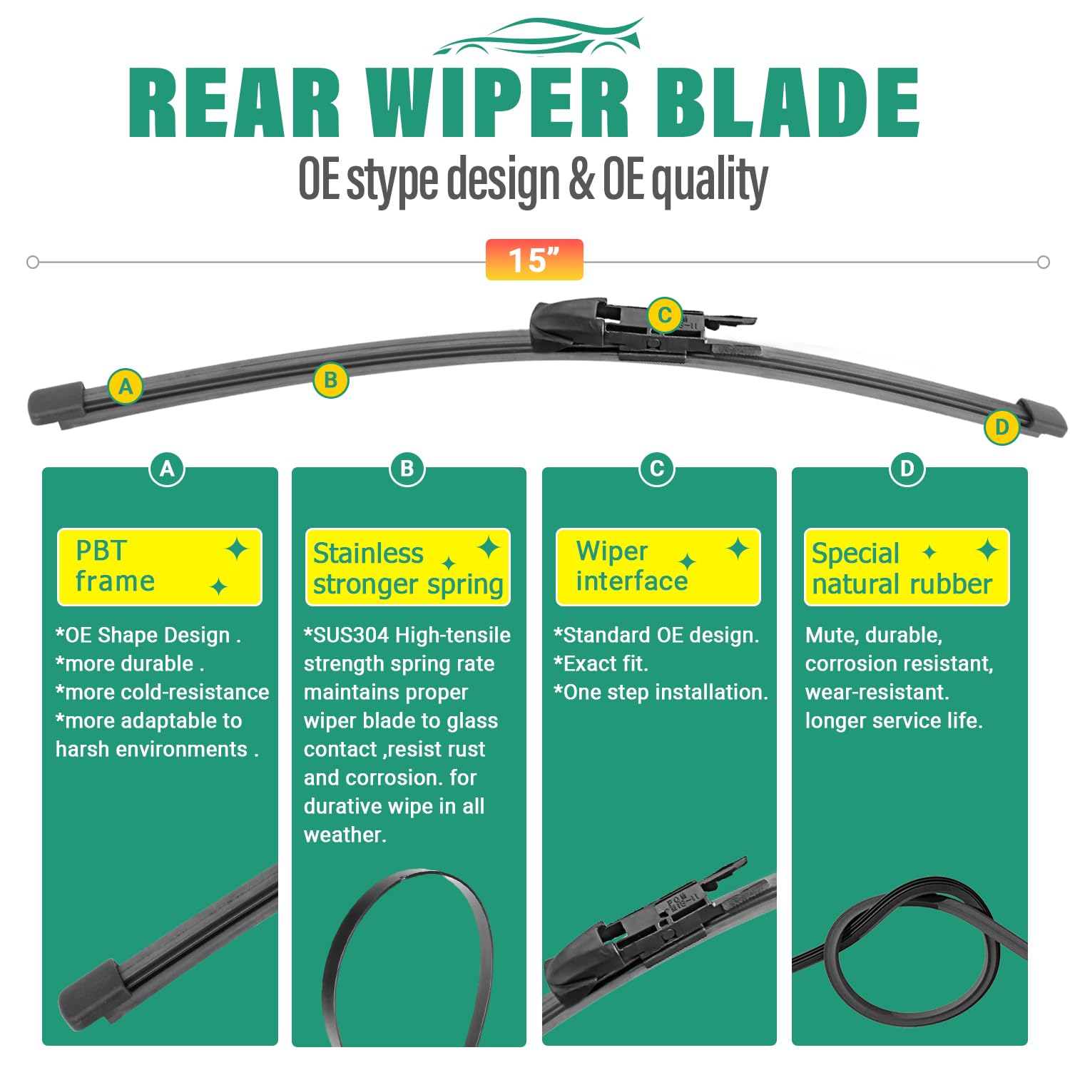 WINDSMILE easy installation for Porsche Macan wipers without adapters