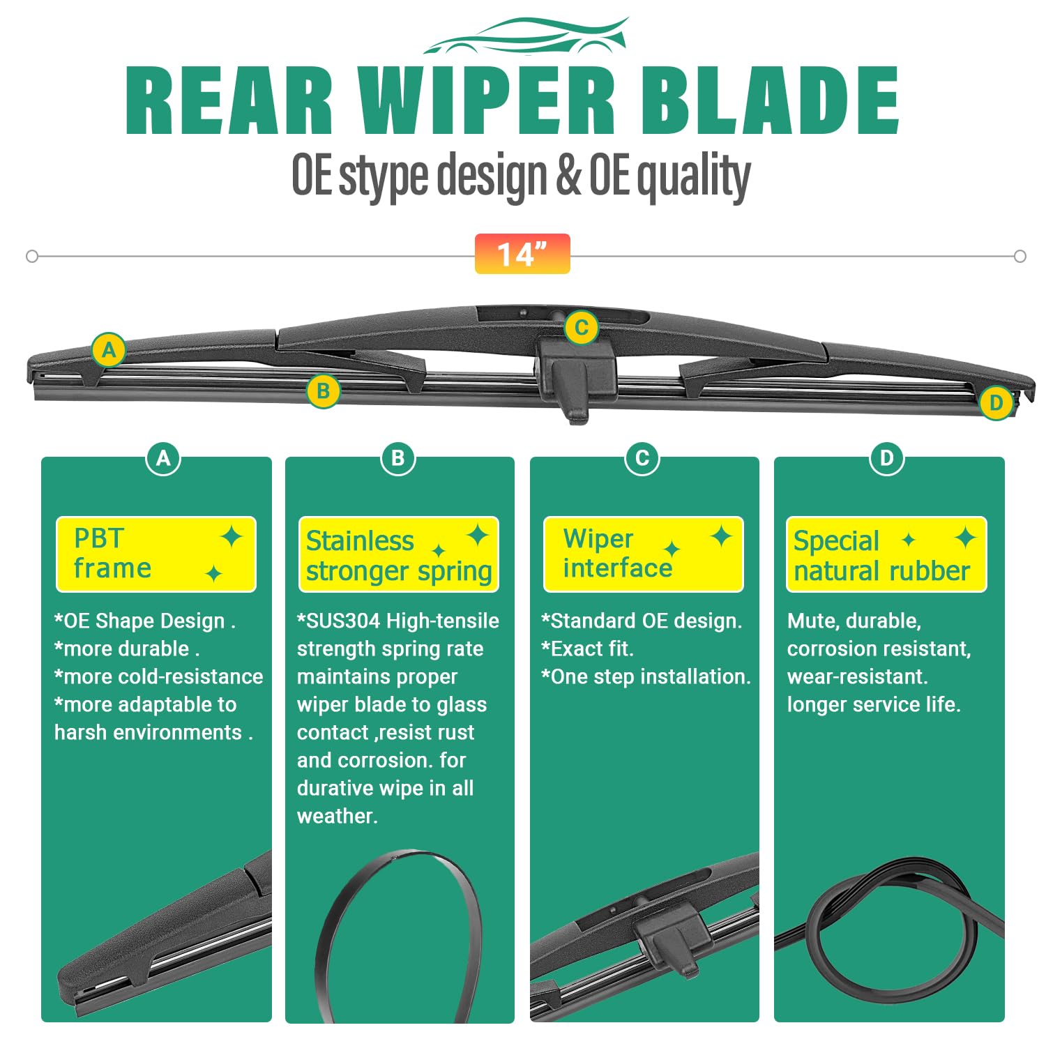 Windsmile premium all-weather wiper set provides dependable, OEM-like quality.