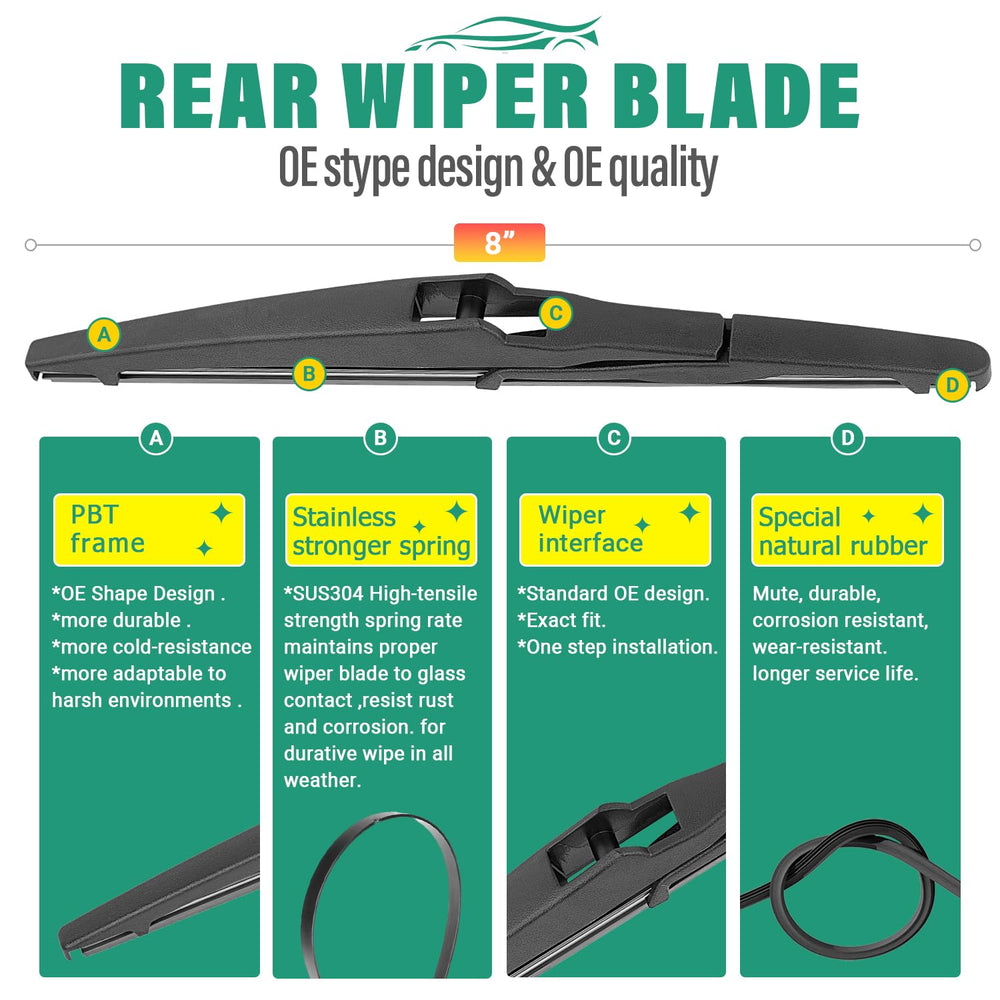 WINDSMILE rubber blade close-up highlights durable edge for smooth wipes.