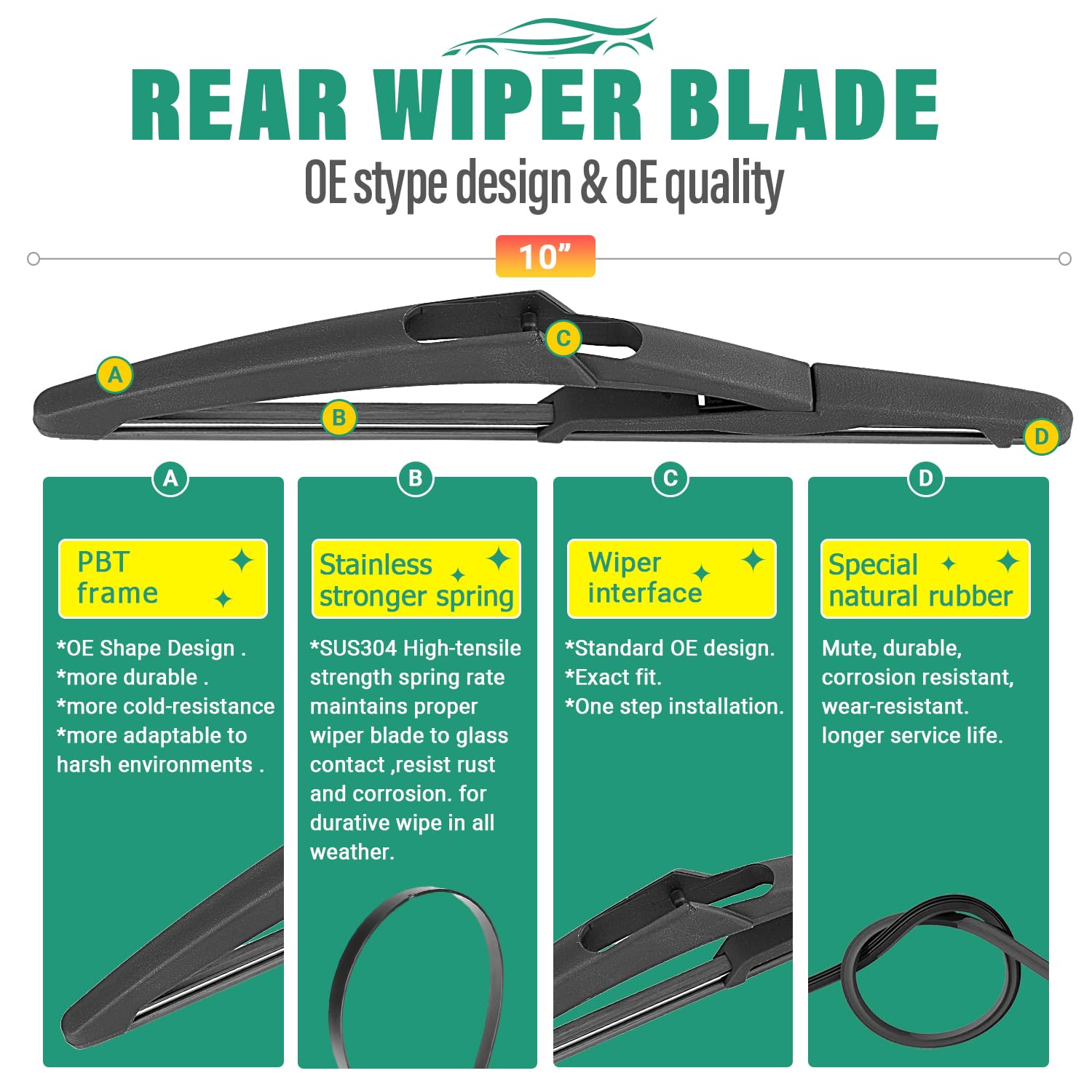 WINDSMILE rubber blade construction for smooth wipes