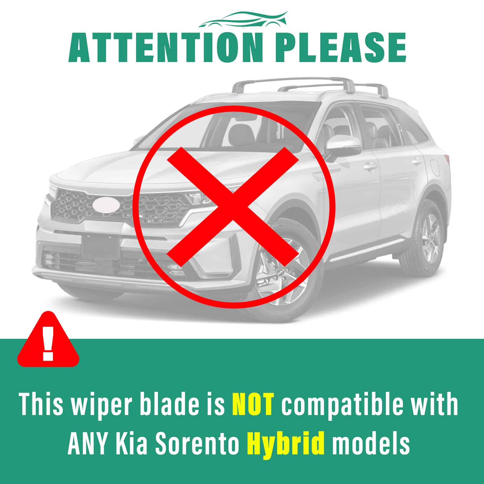 WINDSMILE Sorento 16-inch front wiper blade for smooth rain clearing