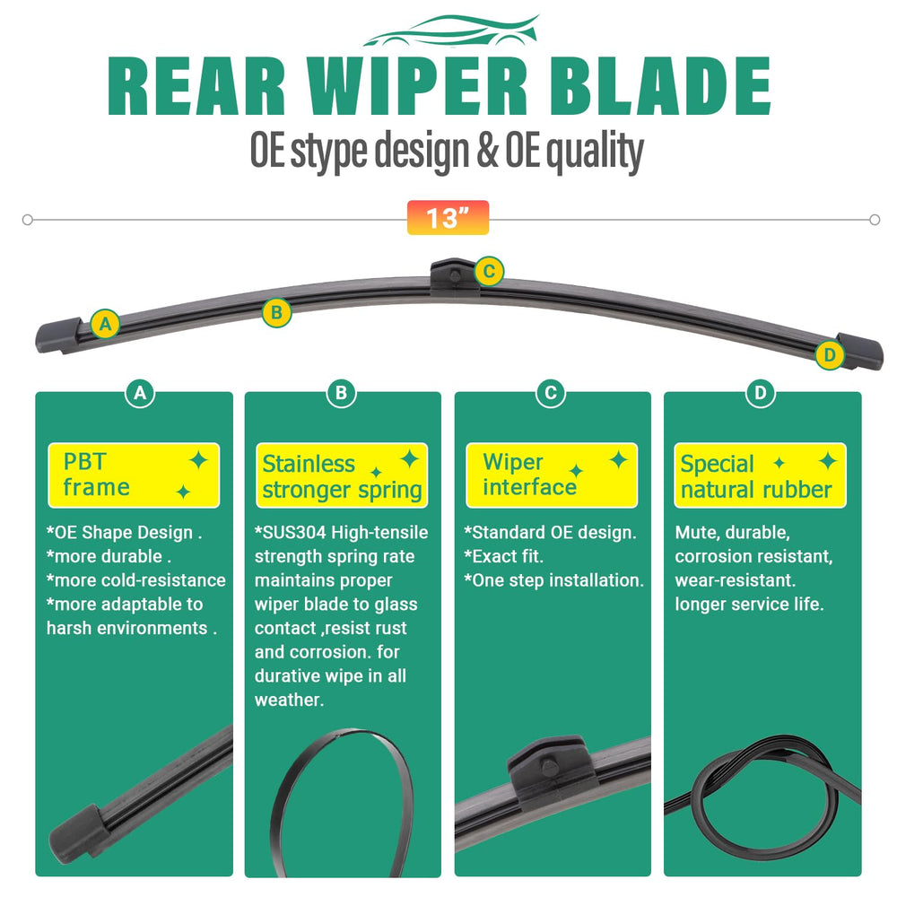 WINDSMILE VW Touareg rear wiper blade 13inch complements the front