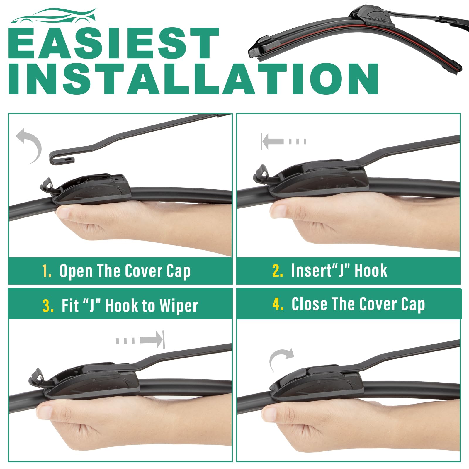 WINDSMILE close-up of flexible rubber blade for precise contact.