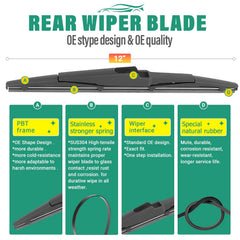 WINDSMILE wiper blade rubber close-up showing durable, streak-free performance.