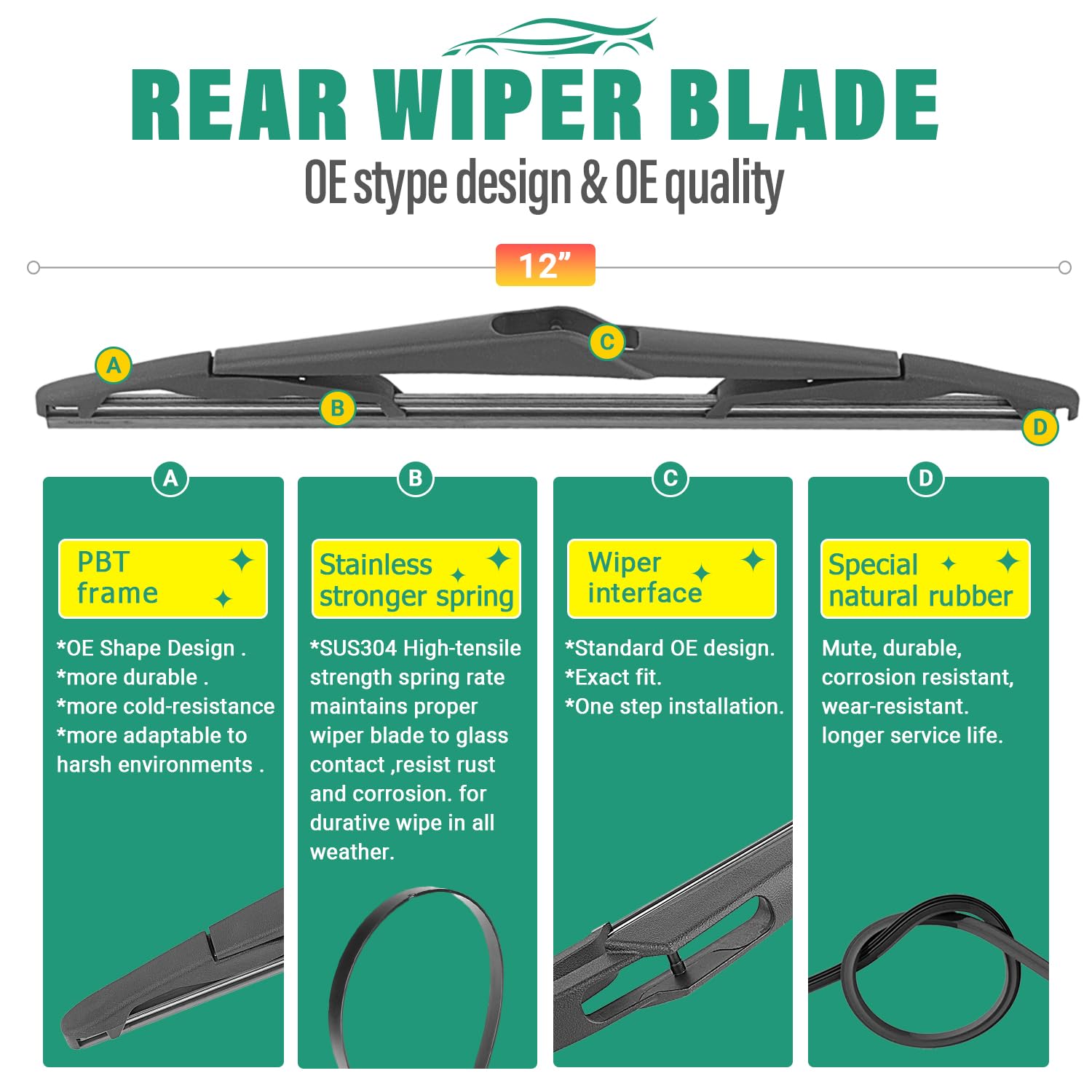WINDSMILE triple-pack wiper blades with OEM-quality replacement