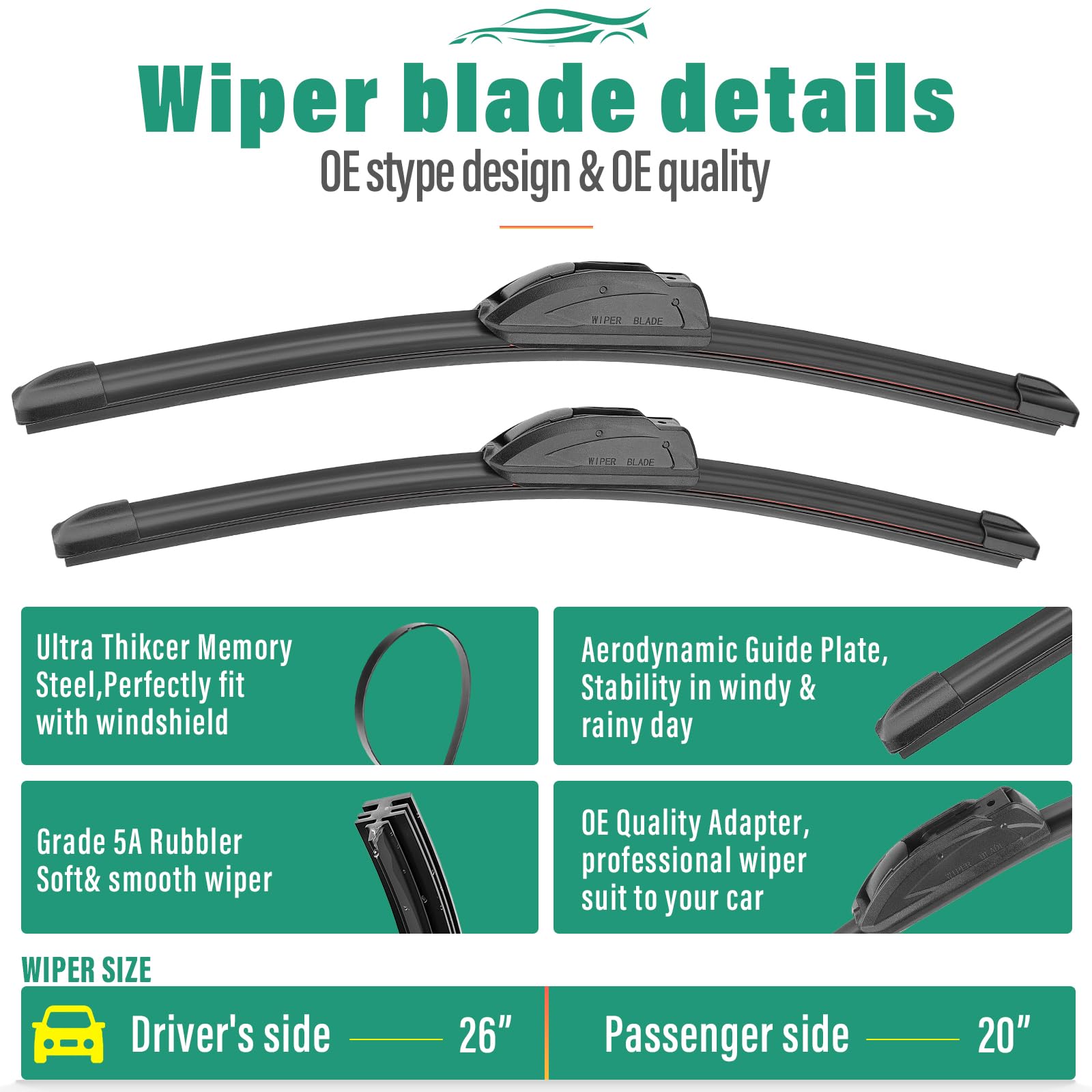 WINDSMILE 11-inch rear wiper blade for Kia Carnival ensures compact wipe