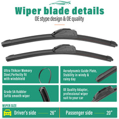 WINDSMILE 11-inch rear wiper blade for Kia Carnival ensures compact wipe