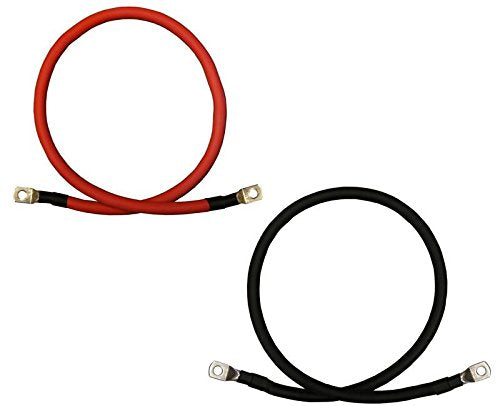 WindyNation 4-0 AWG red copper battery cable, 12-inch length, high current readiness.
