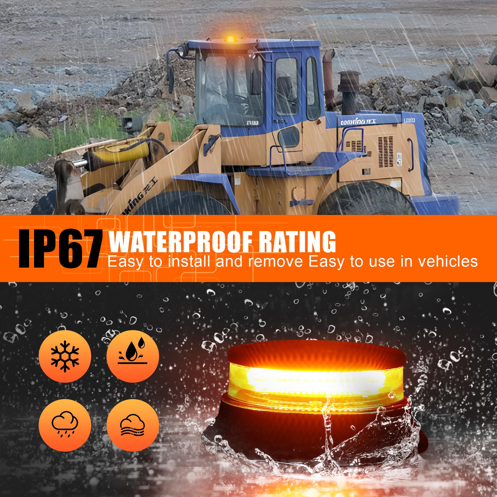 WINECO amber strobe beacon light in use on trucks enhances visibility