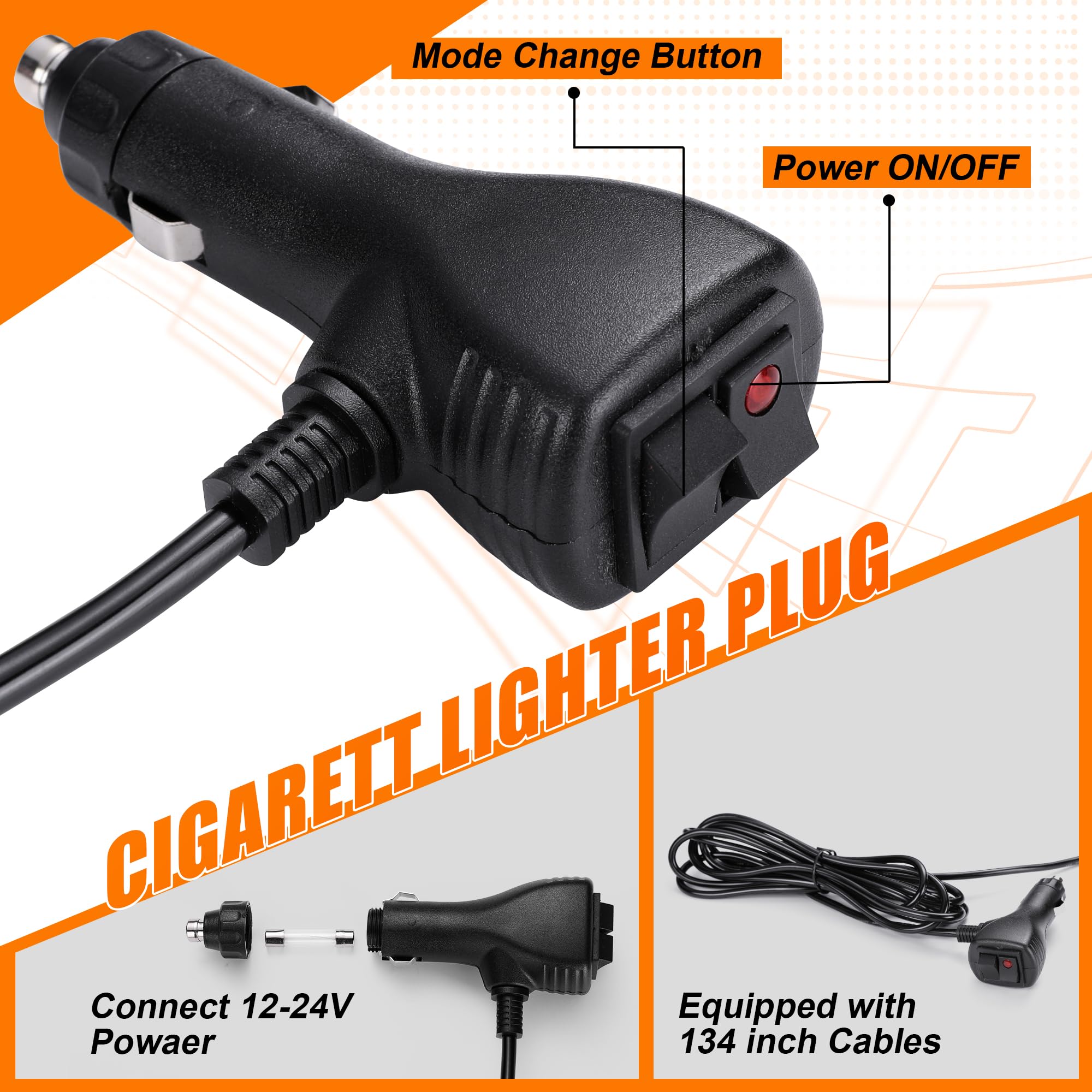WINECO amber strobe beacon light night use improves signaling in low light