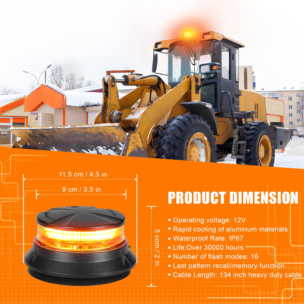 WINECO amber strobe beacon light weatherproof aluminum housing withstands harsh conditions