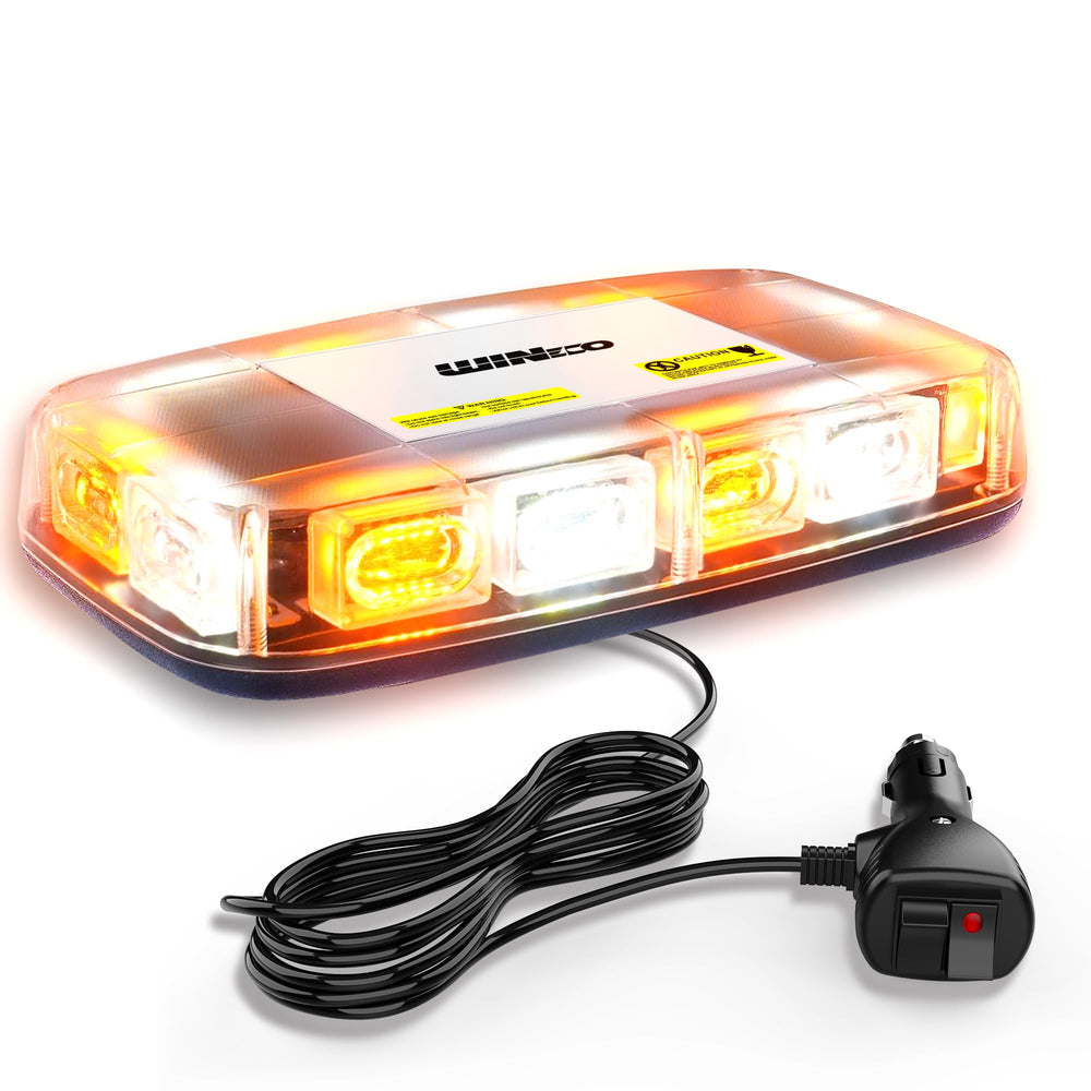 Wineco Amber White 72LED roof strobe front view for daytime visibility