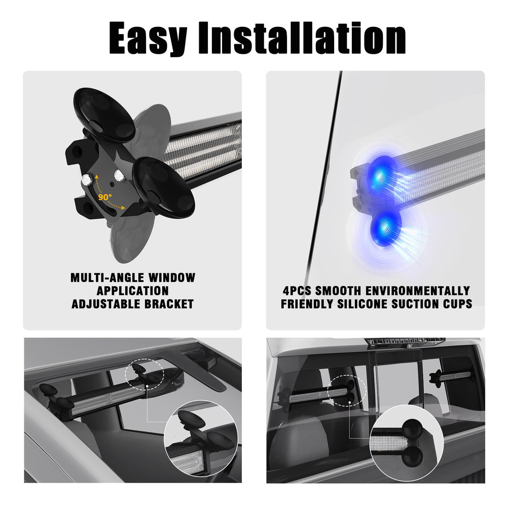 WINECO emergency strobe bar IP67 waterproof for all-weather use.