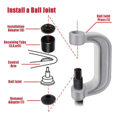 WINMAX ball joint press with C-frame demonstrates sturdy framework.
