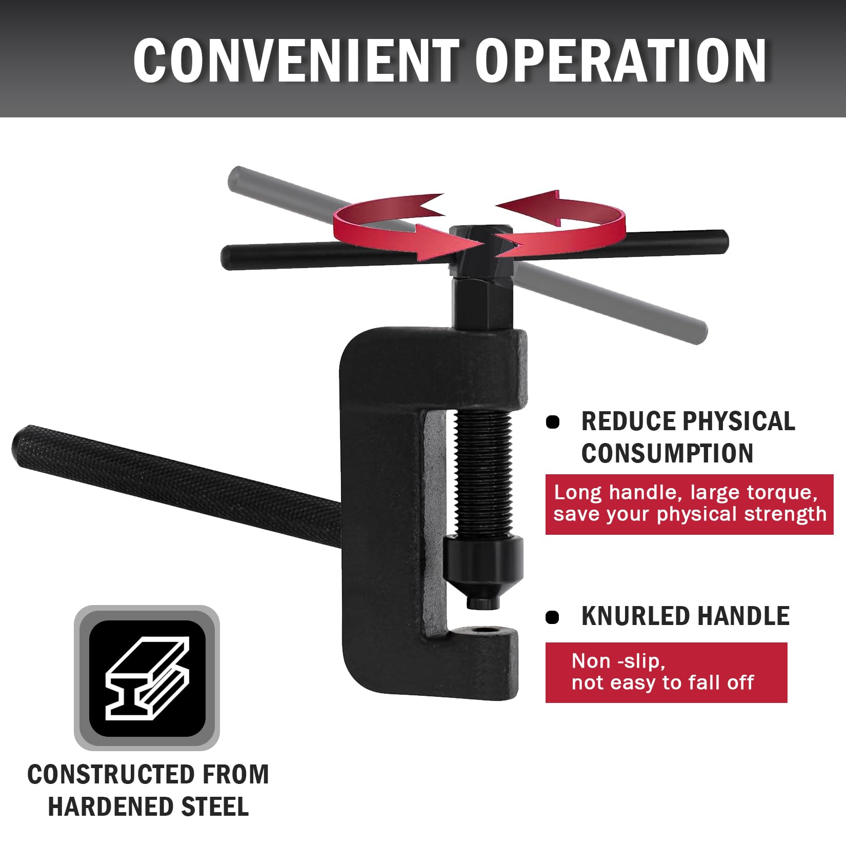 WINMAX chain breaker tool kit pin guide demonstrates precise alignment