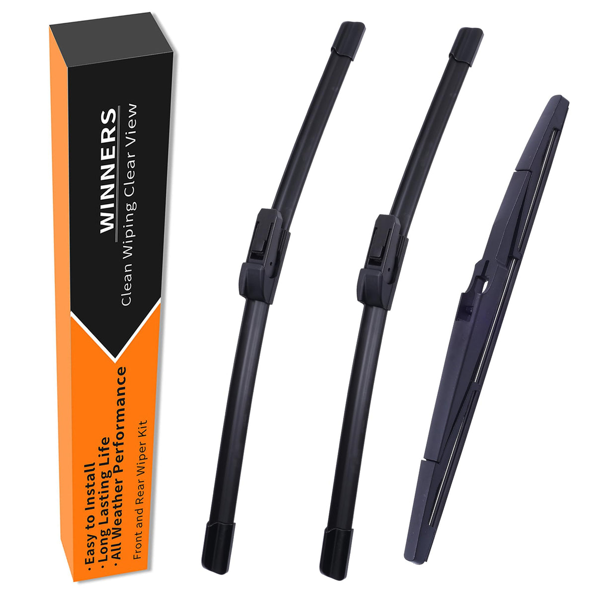 WINNERS Trax front-left wiper blade close-up for precise rain clearing