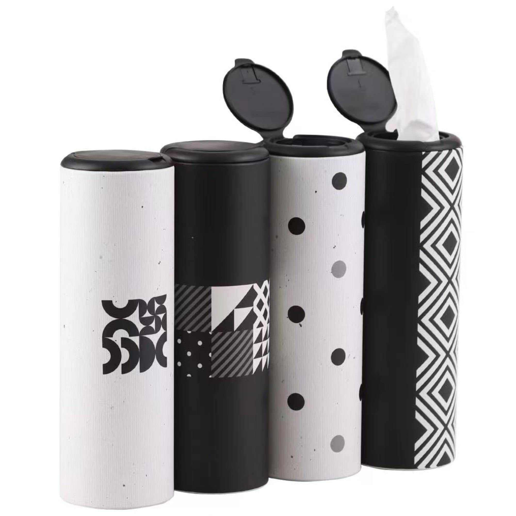 Winoo Design car tissues cylinder with cap for easy cup holder access