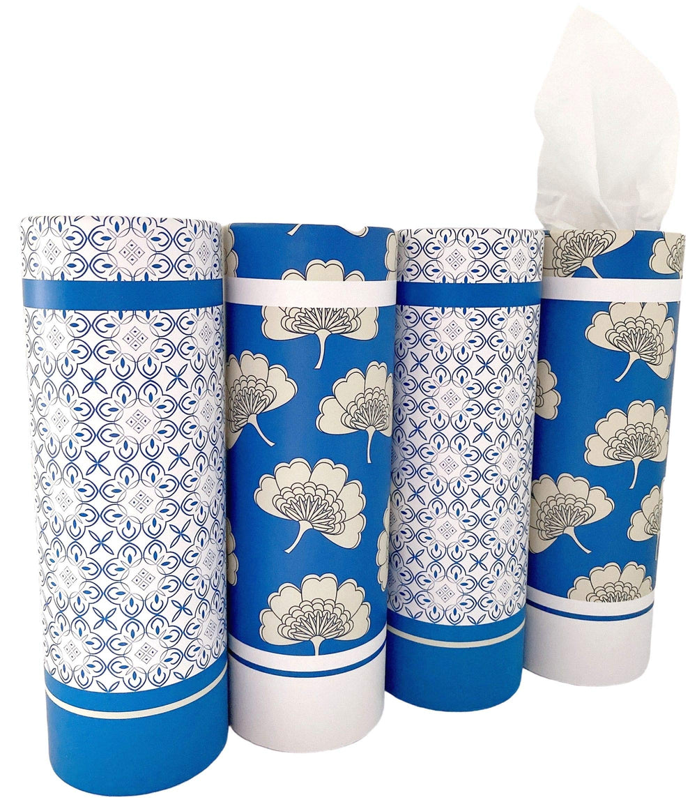 Winoo Design car tissues holder blue cylinder four pack for tidy cars