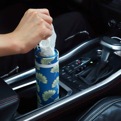 Tissues stored in car cup holder for easy access