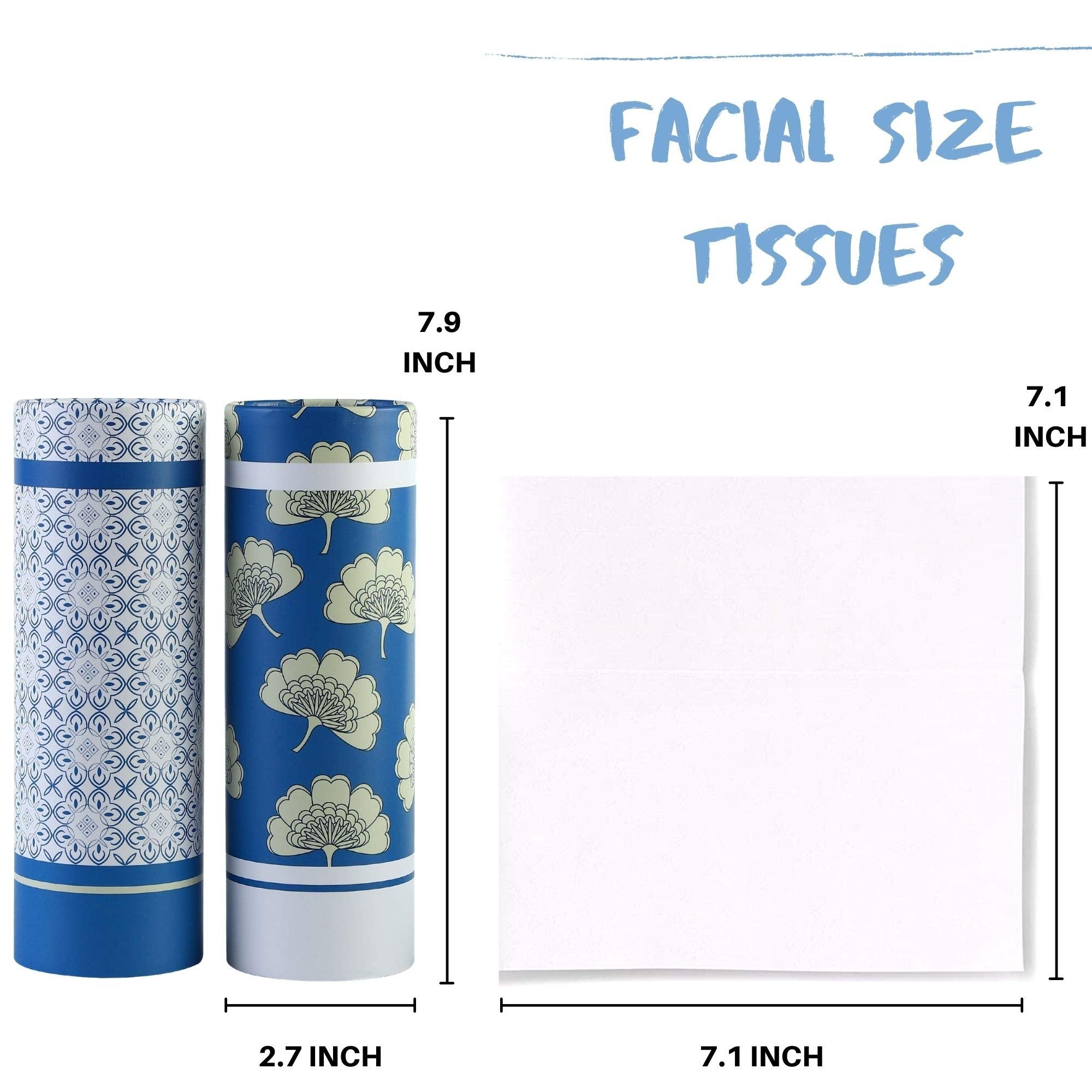 Round tissue tube close up shows large 7.1 inch size